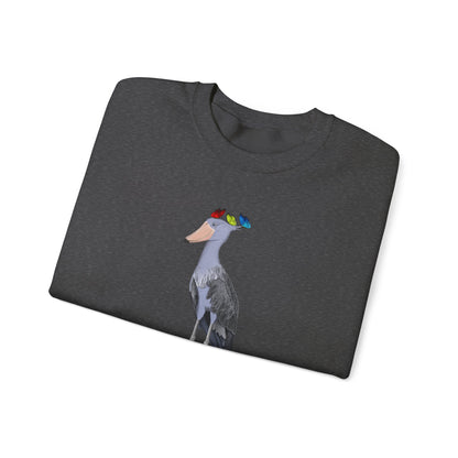 Shoebill with Butterflies Bird Birding & Birdwatching Sweatshirt