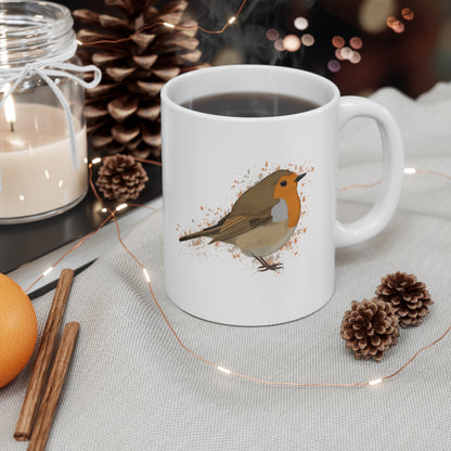 Robin Bird Ceramic Mug 11oz White - jz.birds