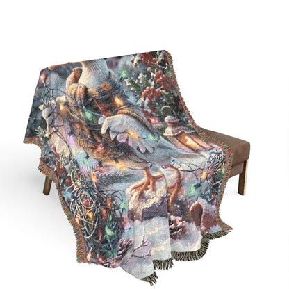 Goose Woven Blanket – Tangled Lights Christmas Throw