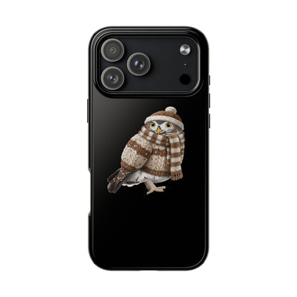 鳥のアートが描かれたフクロウの二層式iPhoneケース - 鳥類学者や鳥好きの方へのプレゼントに最適