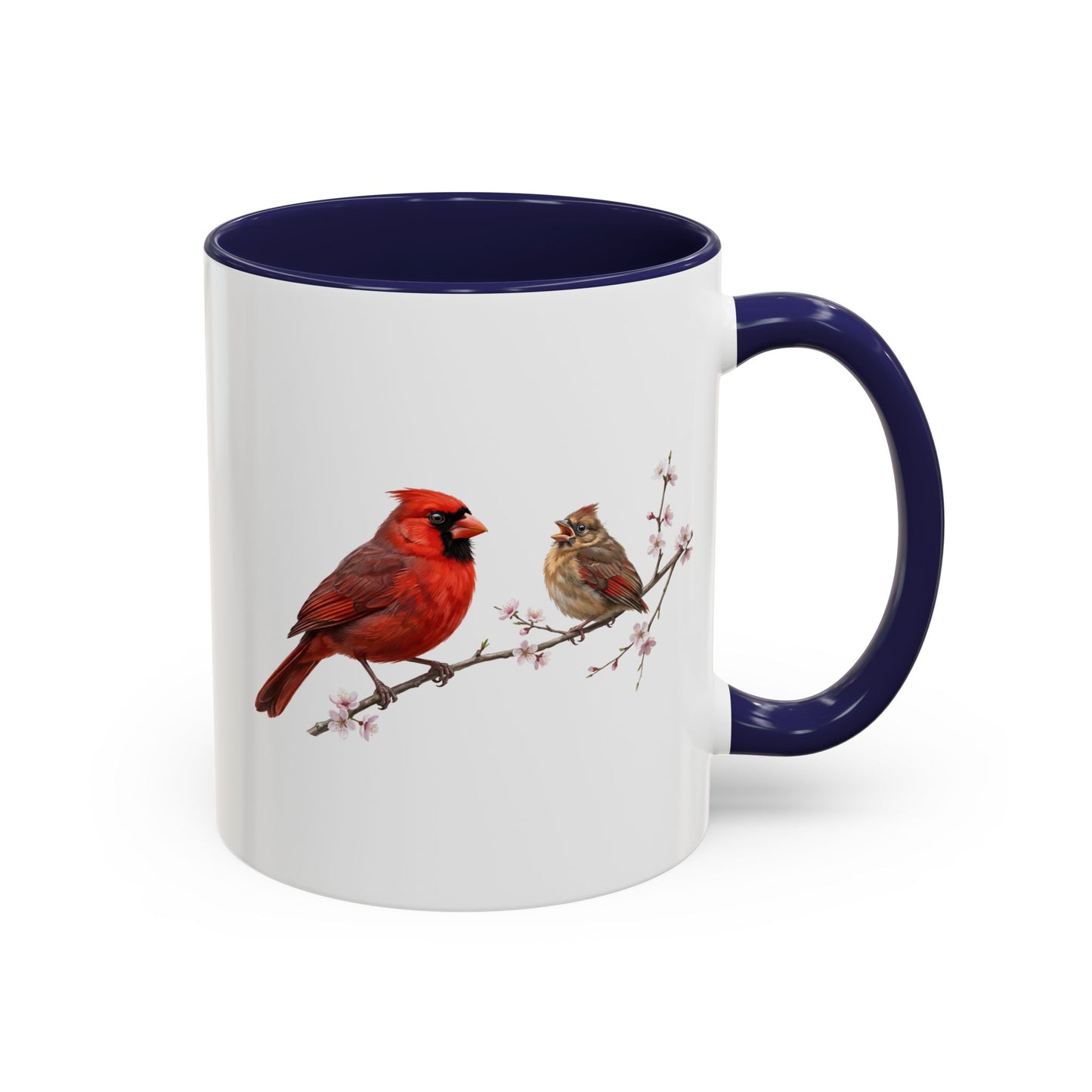 Northern Cardinal & Fledgling Two-Tone Mug | Spring Bird Lover Gift