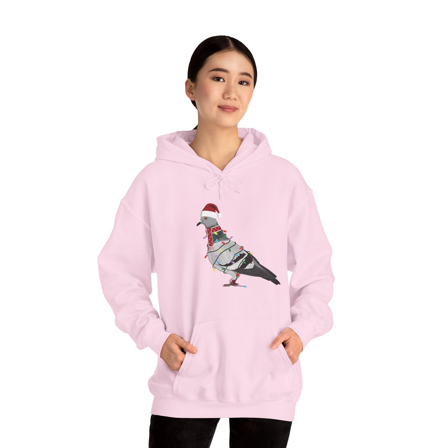 Pigeon with Fairy Lights Christmas Bird Hoodie