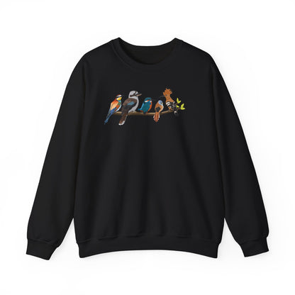 Vögel auf einem Ast Vogel Sweatshirt Wiedehopf Eisvogel Kookaburra