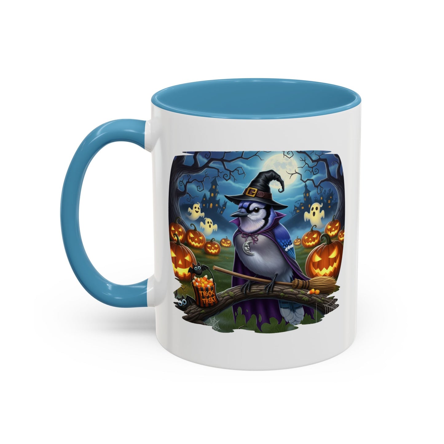Blue Jay Halloween Bird Mug - Spooky Bird Lover Gift
