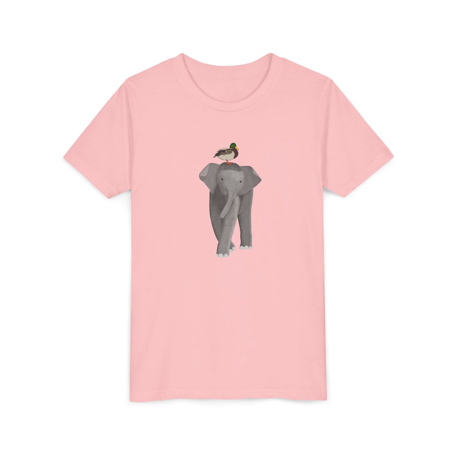 Elephant with Mallard Bird Youth T-Shirt