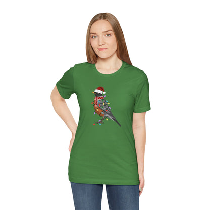 Robin with Fairy Lights Christmas Bird T-Shirt