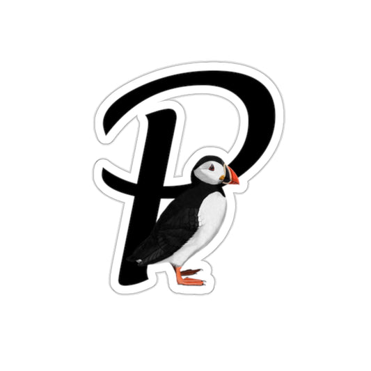puffin letter p bird sticker