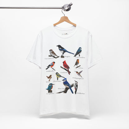 Garden Birds Blue Jay Cardinal Robin Chickadee Birding & Birdwatching Bird T-Shirt