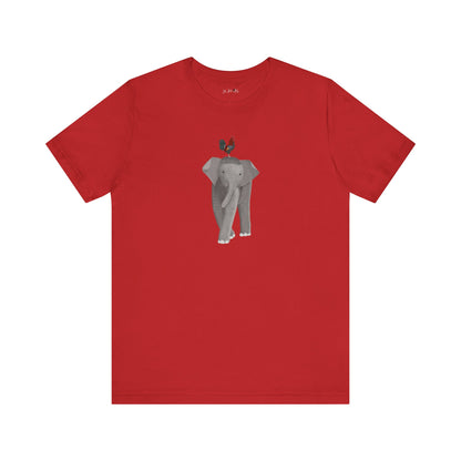 Elephant with Rooster Bird Birding & Birdwatching T-Shirt