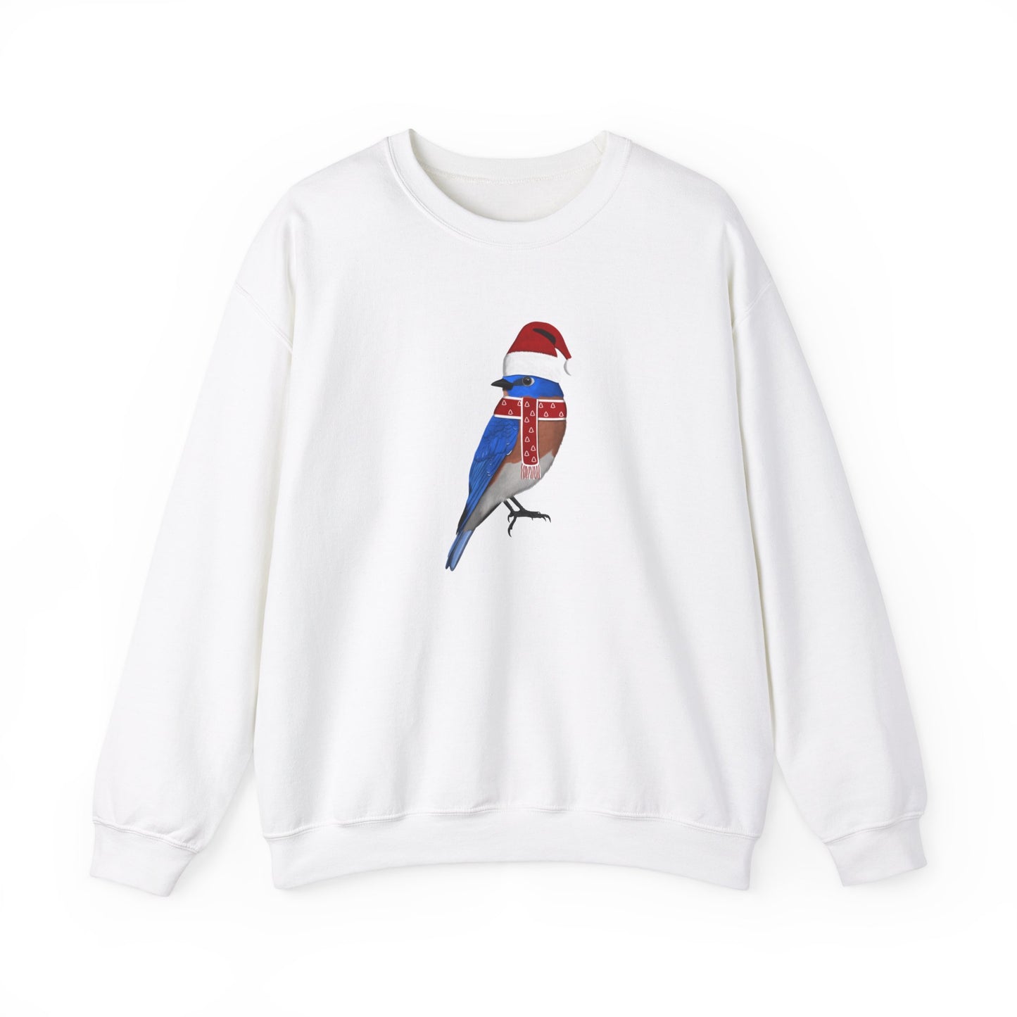 Bluebird with Christmas Hat Bird Birdwatcher Sweatshirt