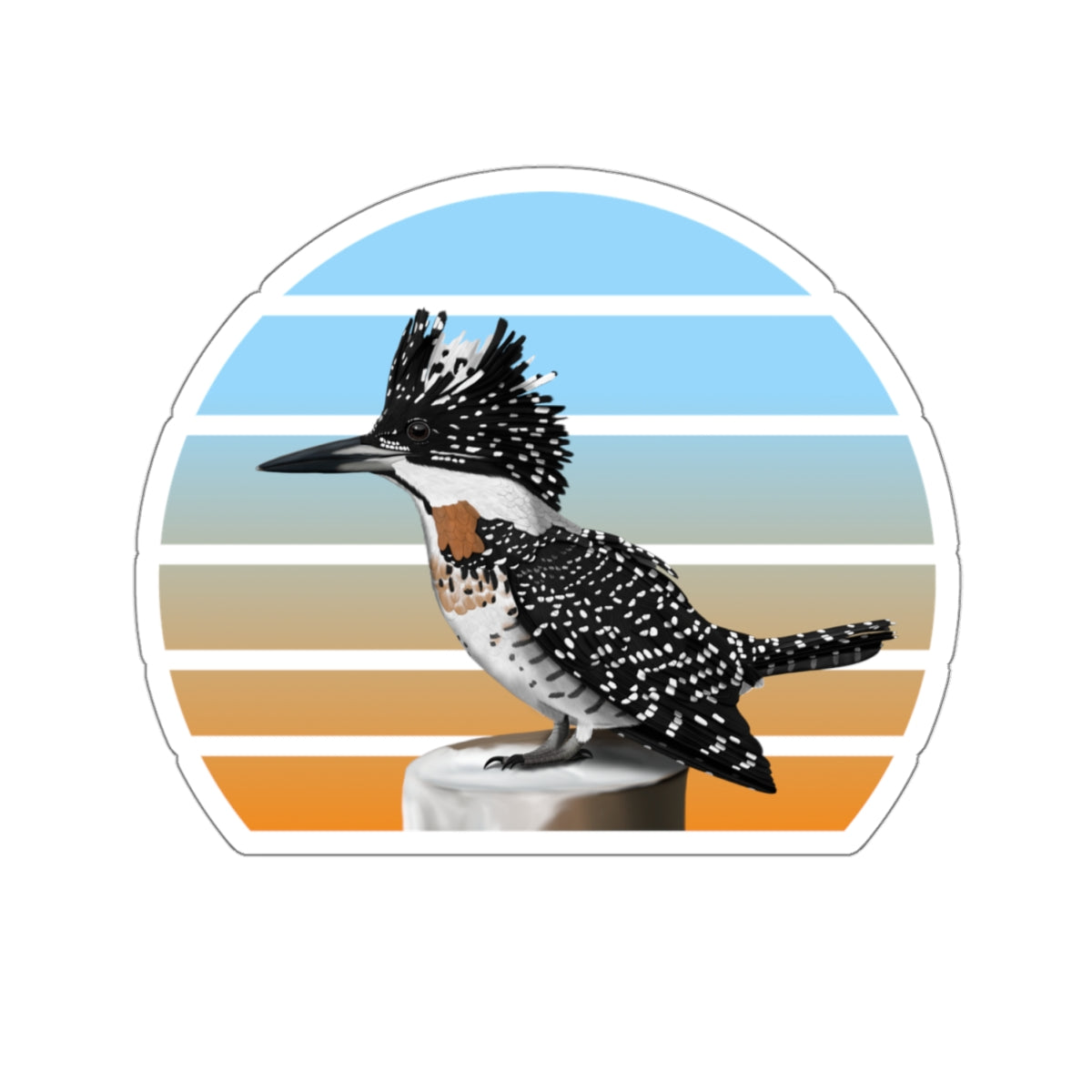 Crested Kingfisher Bird Sticker