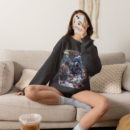 Blue Jay Christmas Sweatshirt – Tangled Lights Winter Crewneck