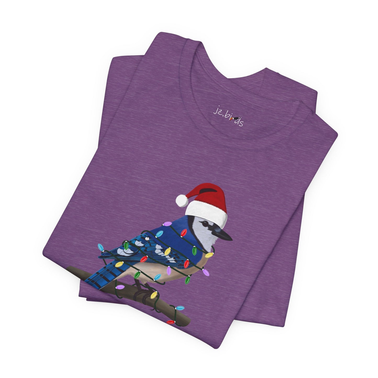 Blue Jay with Fairy Lights Christmas Bird T-Shirt