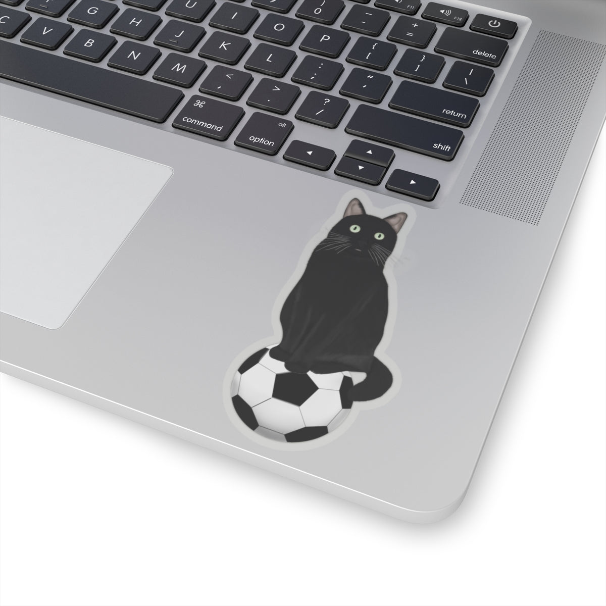 Black Cat with Soccer Cat Lover Sticker