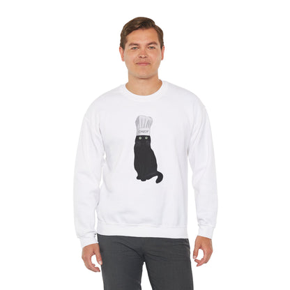 Black Cat Kitchen Chef Cat Lover Sweatshirt