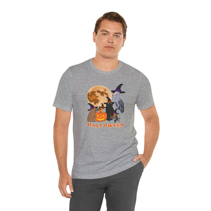 Baltimore Oriole Robin Shoebill with Cat and Bunny Halloween Bird T-Shirt