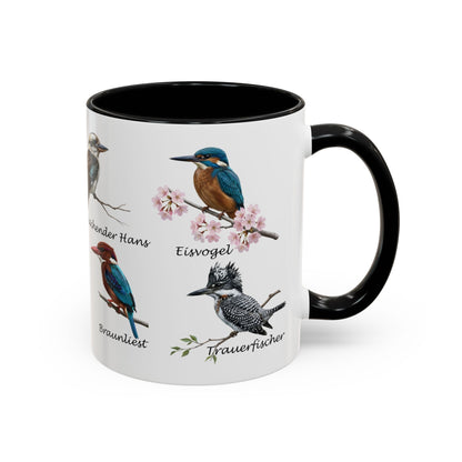 Eisvogel Tasse & Kaffeebecher | Lachender Hans & Kingfisher Lexikon Motiv | Vogelkunde Geschenk