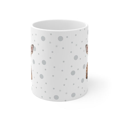 Cute Fawn Mug with Kingfisher 11oz for Animal Lovers & Bird Watchers