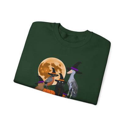 Robin Shoebill Rabbit with Cat and Bunny Halloween Bird Sweatshirt