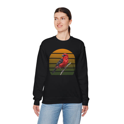 Scarlet Tanager Sweatshirt | Bird Watcher Crewneck | Unisex Songbird Gift for Bird Lovers