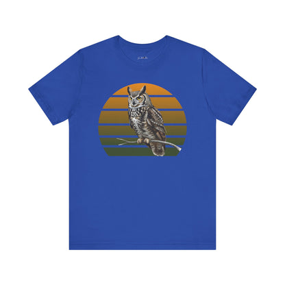 Great Horned Owl T-Shirt | Bird Lover & Birder Retail Fit Apparel | Unisex Wildlife Raptor Tee