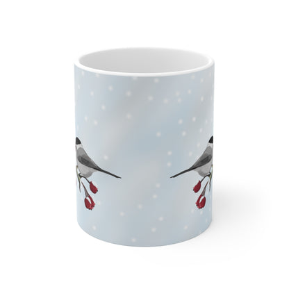 Willow Titmouse Winter Bird Ceramic Mug 11oz