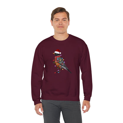 Robin with Fairy Lights Santa Claus Christmas Bird Sweatshirt