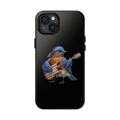 Bluebird with Guitar iPhone Case – Premium Tough Phone Cover Black