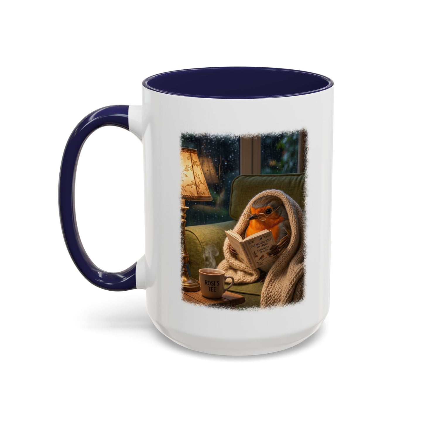 Robin Rosi Reading a Book Mug for Bird Lovers