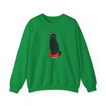 Black Cat with Football Cat Lover Sweatshirt