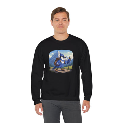 Blue Jay Hiking Sweatshirt Funny Blue Jay on a Hike Bird Watchers & Bird Lovers