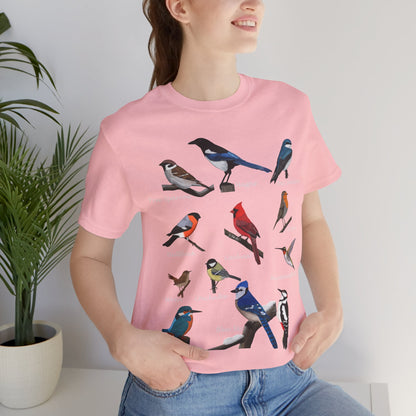 Garden Birds Blue Jay Cardinal Robin Chickadee Birding & Birdwatching Bird T-Shirt