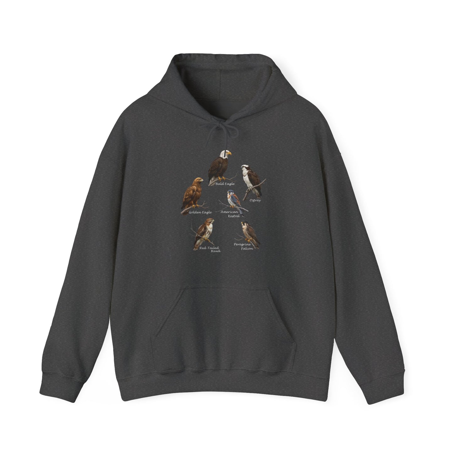 North American Raptors Hoodie – Bald Eagle, Hawk & Osprey Pullover