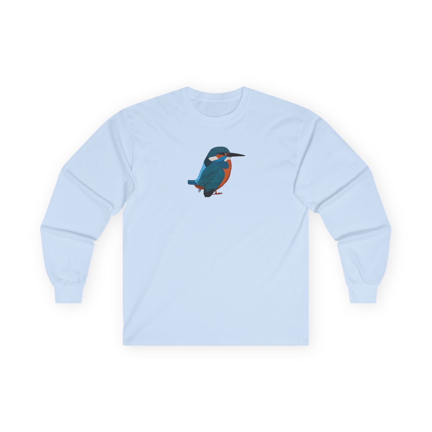 Kingfisher Birding & Birdwatching Bird Cotton Long Sleeve T-Shirt