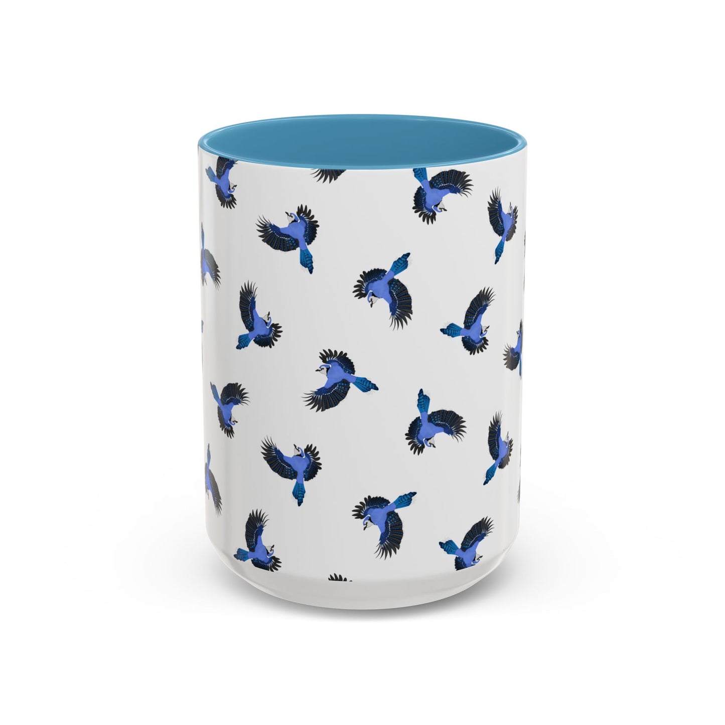 Blue Jay All-Over Pattern Accent Mug | Colorful Bird Lover Gift for Birdwatchers – 11oz,