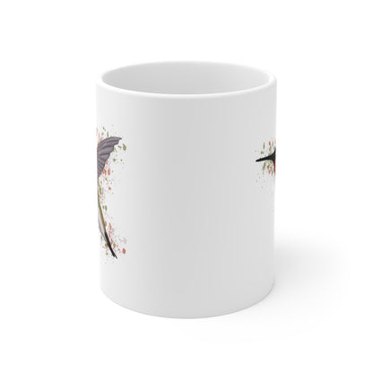 Hummingbird Bird Ceramic Mug 11oz White - jz.birds