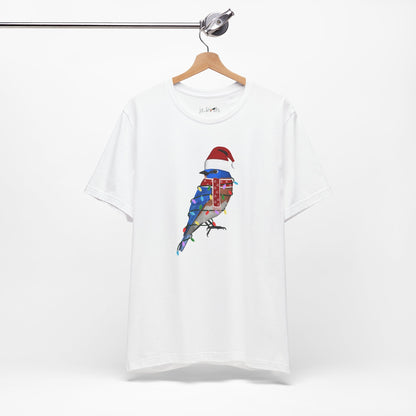 Bluebird with Fairy Lights Christmas Bird T-Shirt