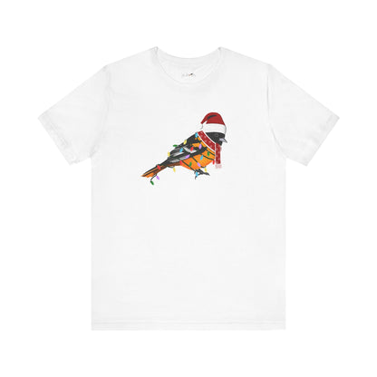 Baltimore Oriole with Fairy Lights Christmas Bird T-Shirt