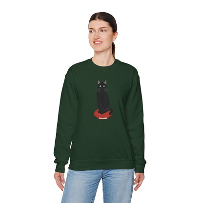 Black Cat with Football Cat Lover Sweatshirt