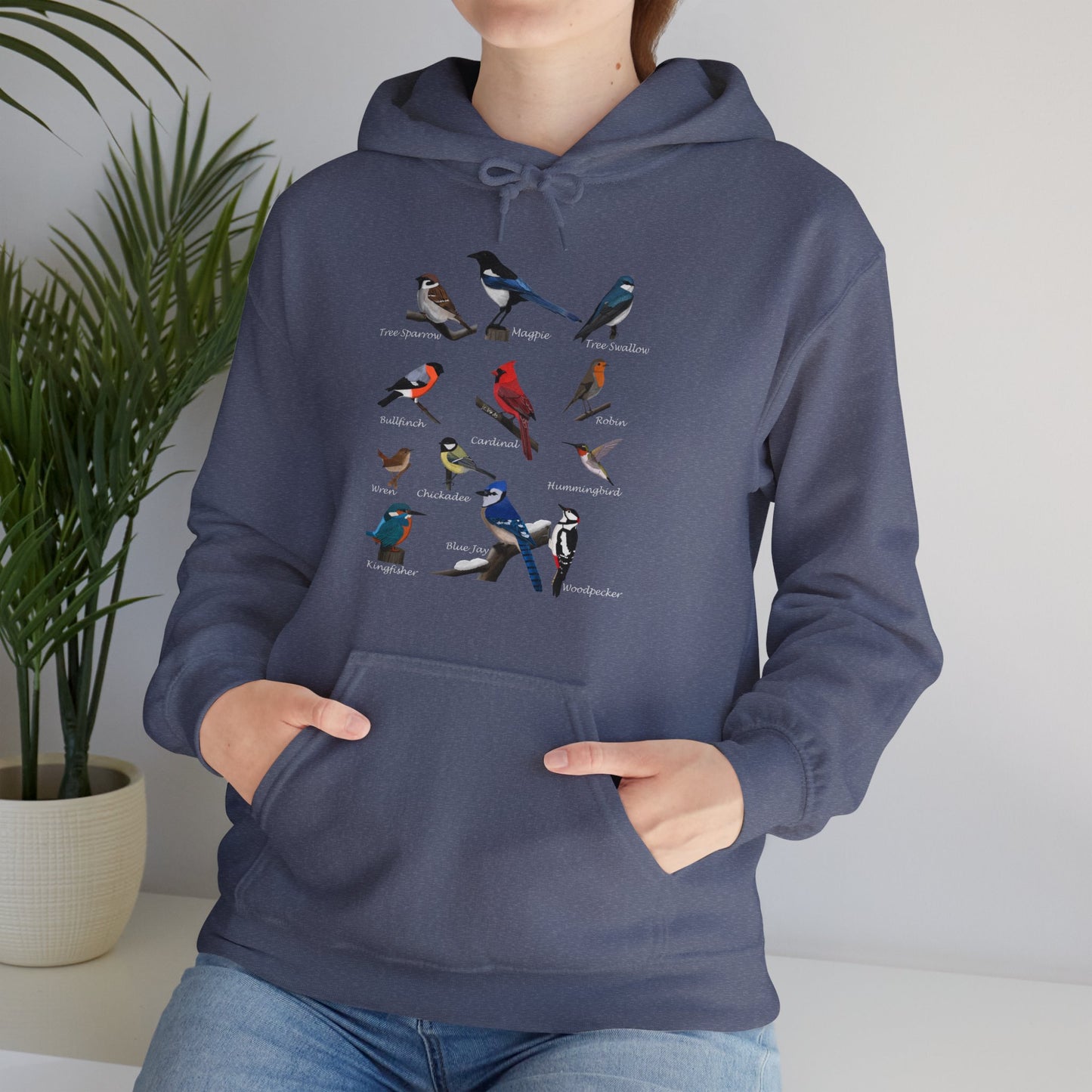 Garden Birds Cardinal Blue Jay Bullfinch Hoodie - jz.birds