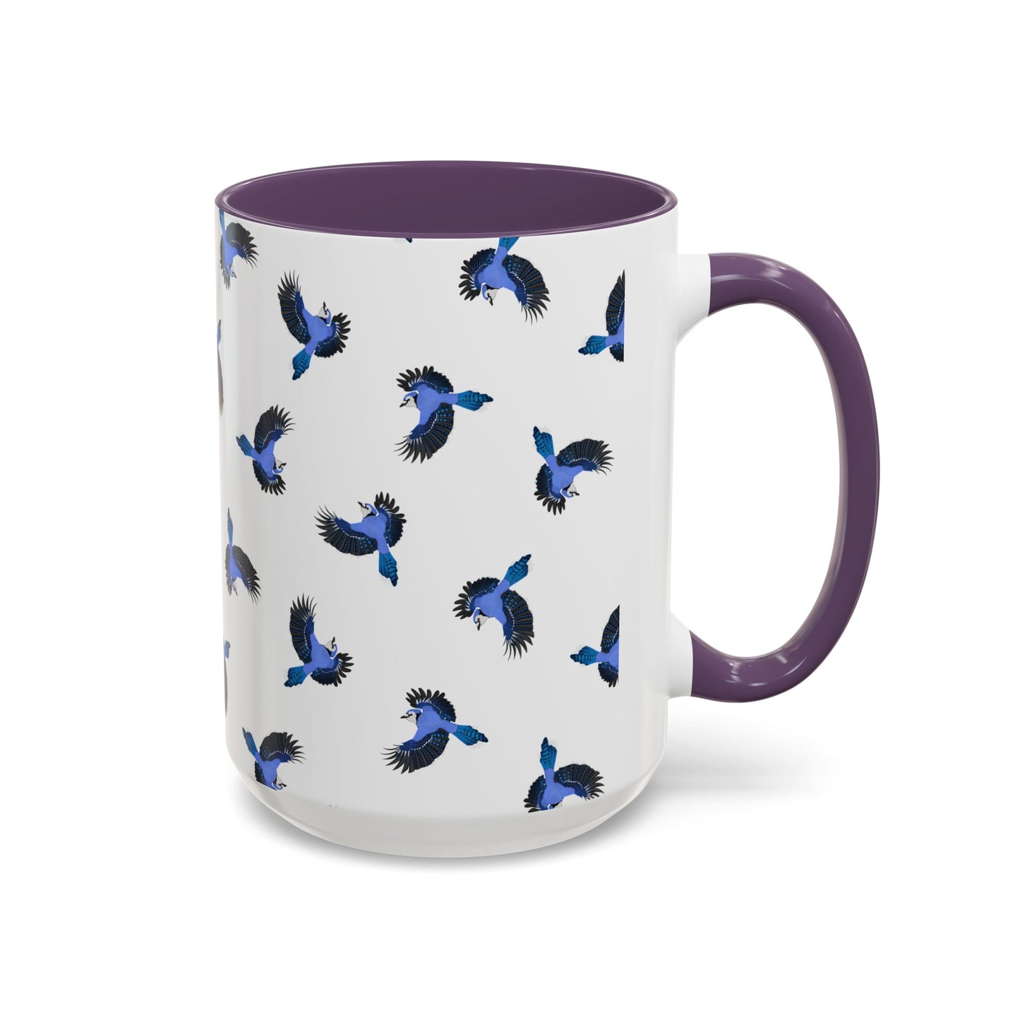 Blue Jay All-Over Pattern Accent Mug | Colorful Bird Lover Gift for Birdwatchers