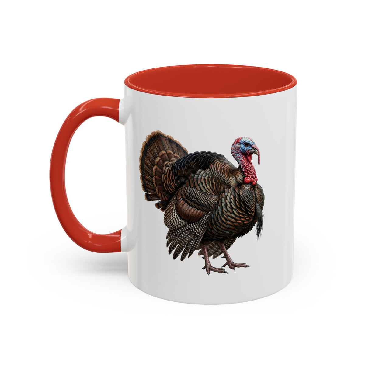 Thanksgiving Turkey Two-Tone Mug | Wild Turkey Bird Art Coffee Cup | Fall Gift