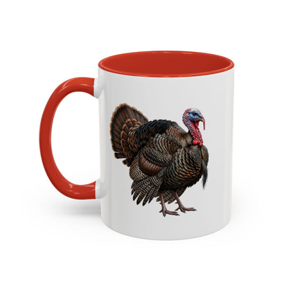 Thanksgiving Turkey Two-Tone Mug | Wild Turkey Bird Art Coffee Cup | Fall Gift