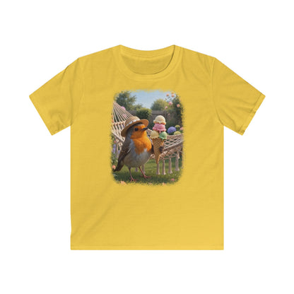 Premium Kinder T-Shirt Rosi Rotkehlchen und das Riesen-Eis