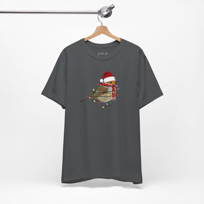 European Robin with Fairy Lights Christmas Bird T-Shirt