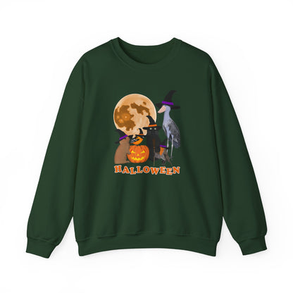 Oriole Robin Shoebill Rabbit with Cat and Bunny Halloween Bird Sweatshirt