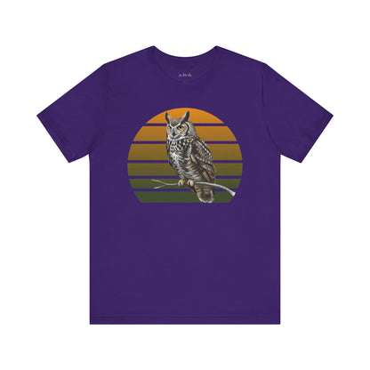 Great Horned Owl T-Shirt | Bird Lover & Birder Retail Fit Apparel | Unisex Wildlife Raptor Tee