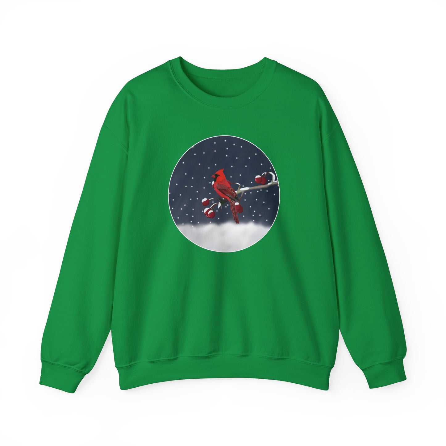 Cardinal on a Winter Branch Christmas Bird Sweatshirt