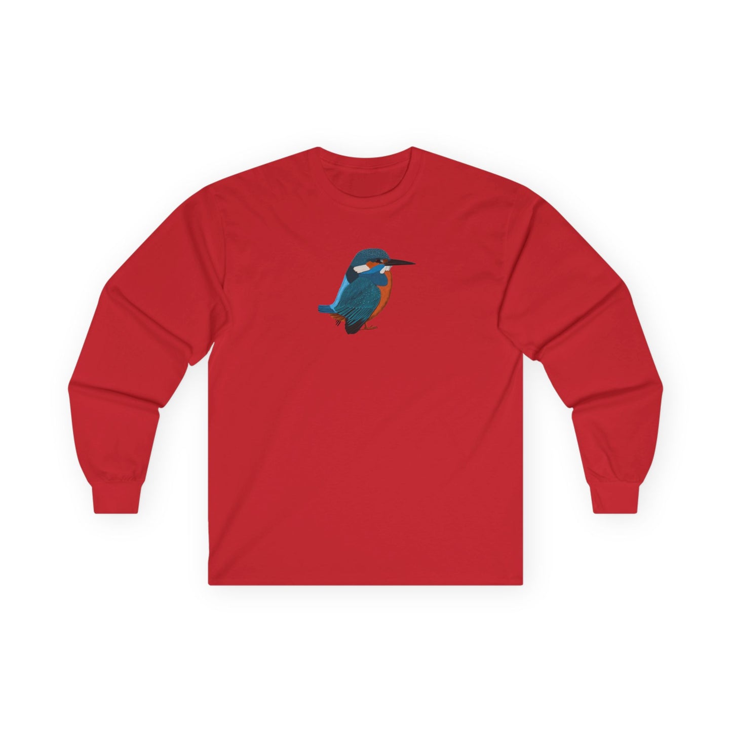 Kingfisher Birding & Birdwatching Bird Cotton Long Sleeve T-Shirt