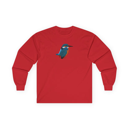 Kingfisher Birding & Birdwatching Bird Cotton Long Sleeve T-Shirt